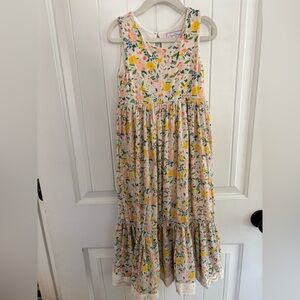 SweetHoney Girls Sleeveless Floral Maxi Dress in Yellow, Pink, Green